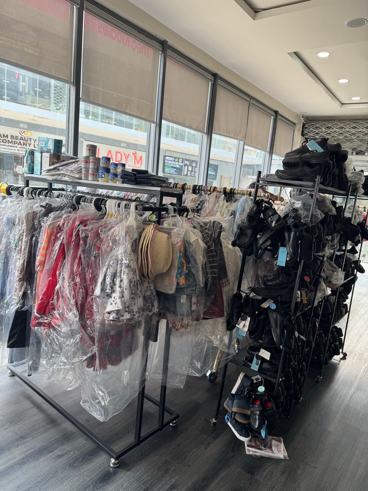 In-store children clothing section with bright and playful styles